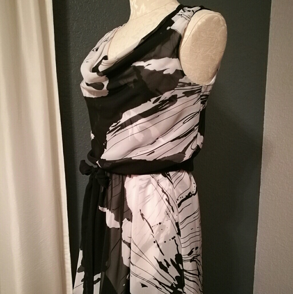 Sheer lined casual dress