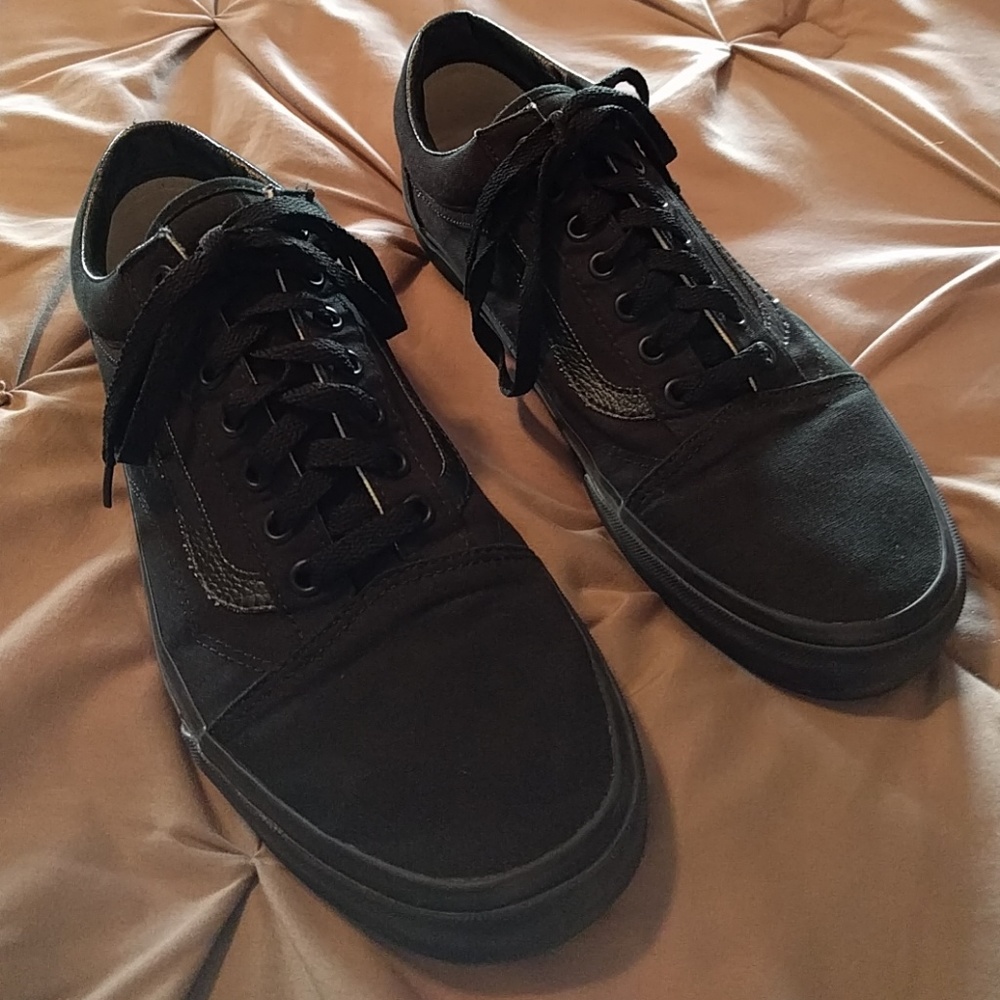 Old Skool Black/Black Vans - Men's