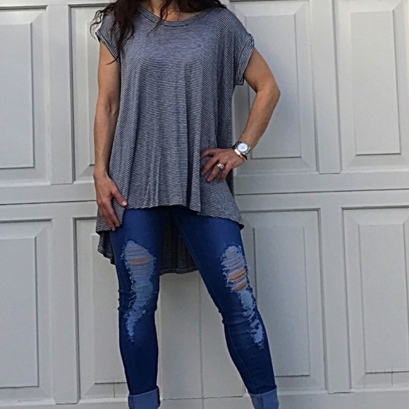 Tops - Striped swing tunic