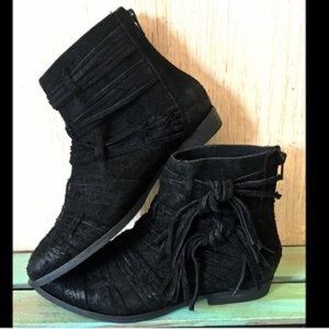 One day sale FREE PEOPLE Decades black suede boots