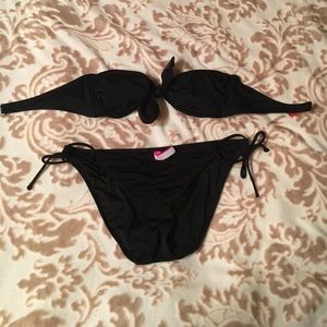Vs black bandeau bikini set