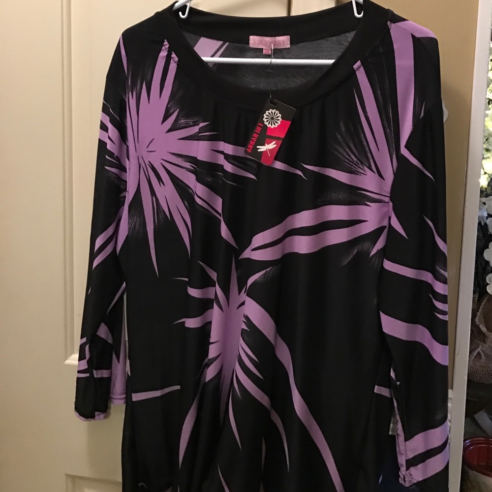 Black and purple blouse
