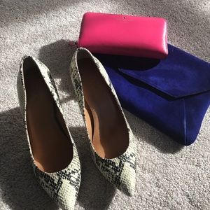 JCrew Size 8 Snakeskin pointed pump