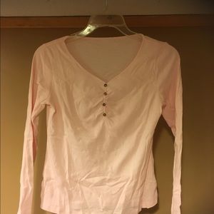 Cotton poly blend top. Pink. Size S