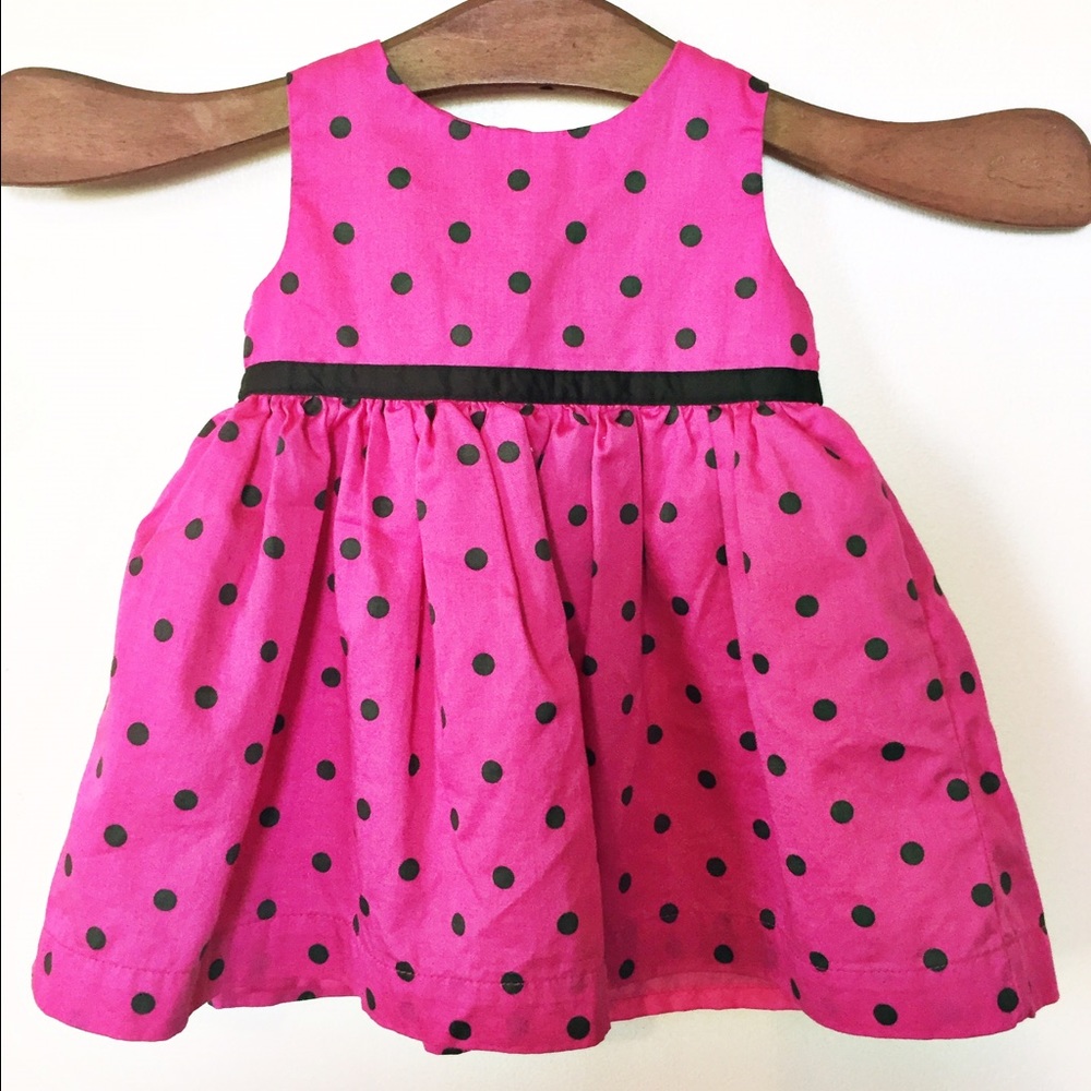 Carter's Pink w/ brown polka dots dress w/bloomers