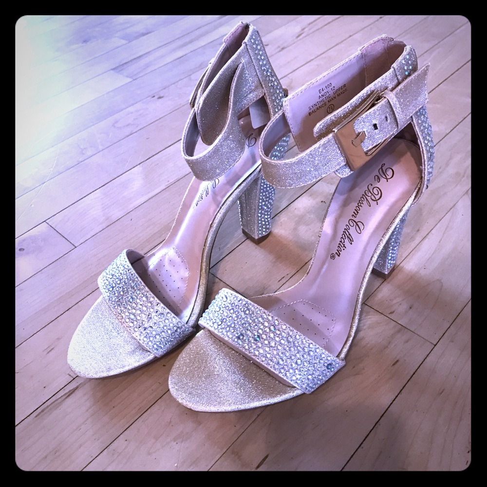 DeBlossom Collection Nude Sparkle Heels