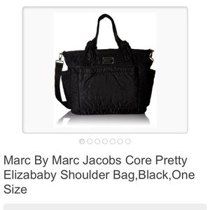 Marc Jacobs black quilted diaper bag.