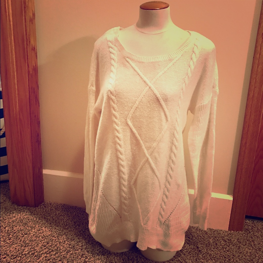 White maternity sweater