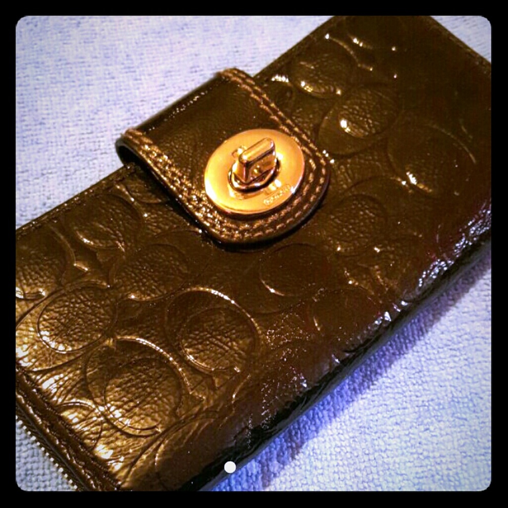 Coach Patent Leather Embossed Wallet