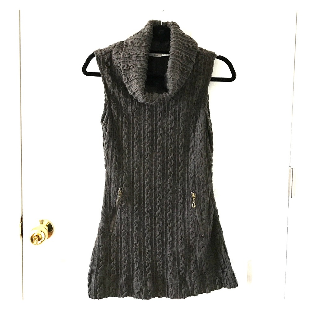 Brown Cowl Neck Sweater Dress