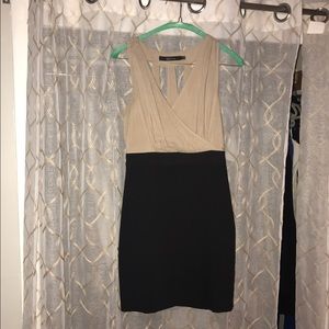 Tan/black dress