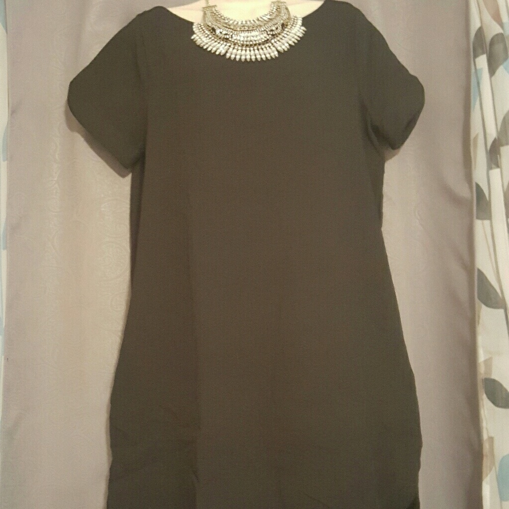 Black shirt dress pockets