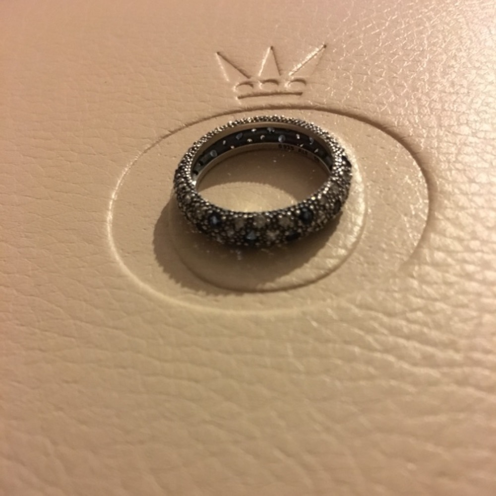 Authentic Pandora cosmic silver ring/blue stones