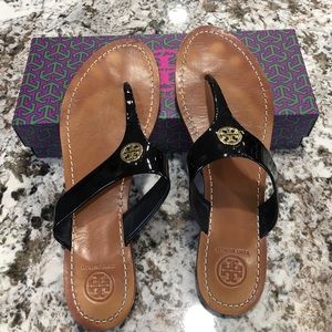 Tory Burch Patten Leather thong flip-flops