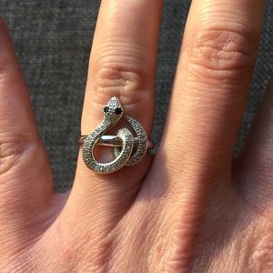 Sterling Silver CZ Snake Ring