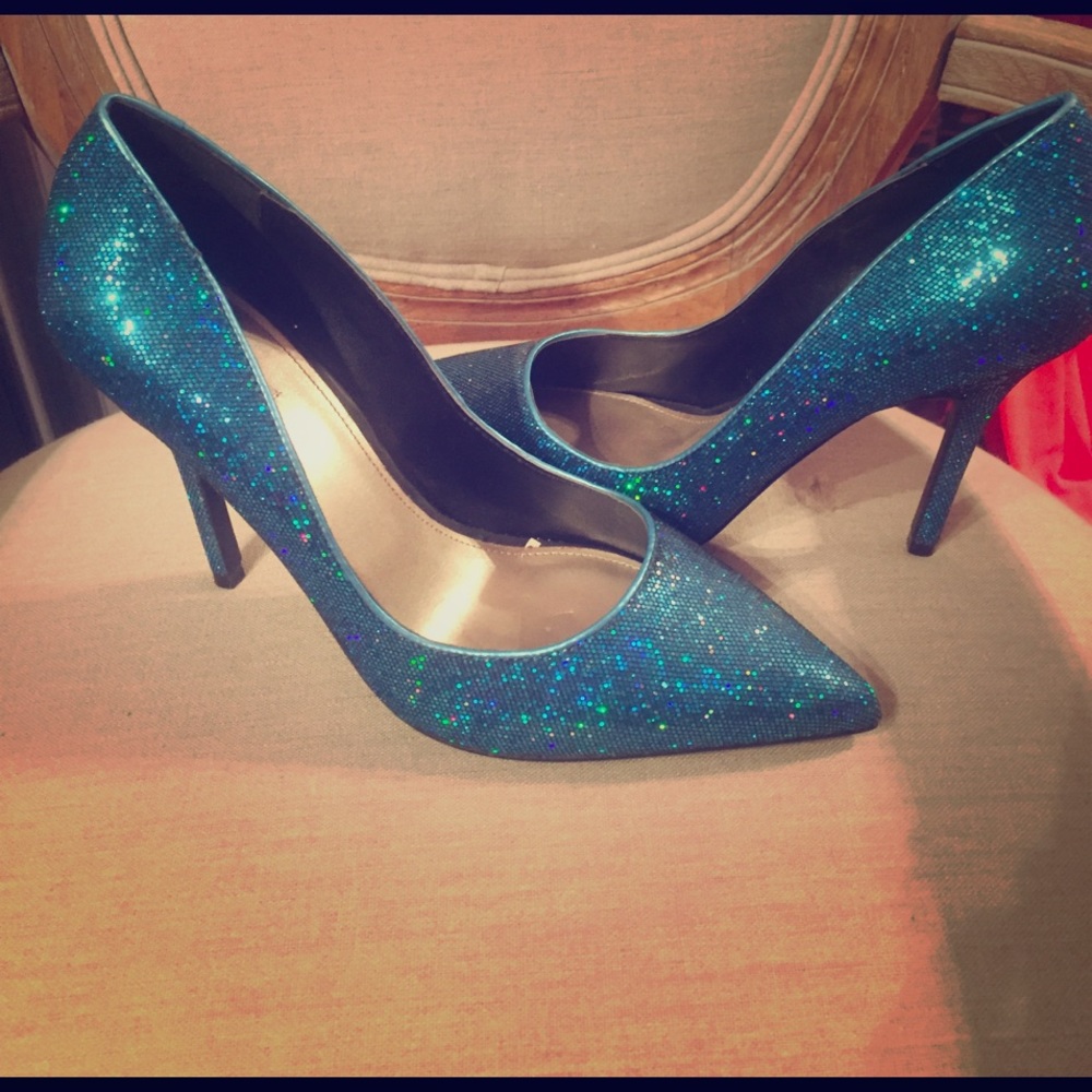 Rachael Roy Sparkly blue heels