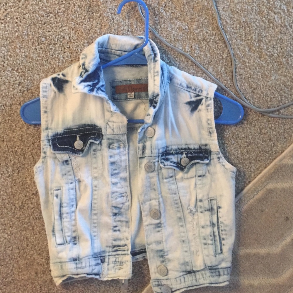 Sold! Acid washed and distressed jean vest