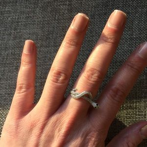 Sterling Silver Cubic Zirconia Snake Ring