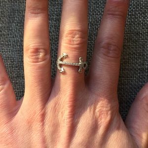 Sterling Silver CZ Anchor Ring