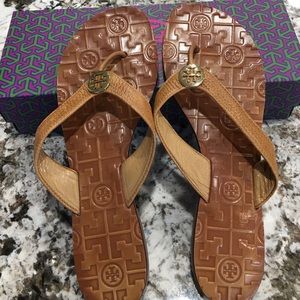 Tory Burch leather flip flops