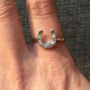 Sterling Silver CZ Horseshoe Ring