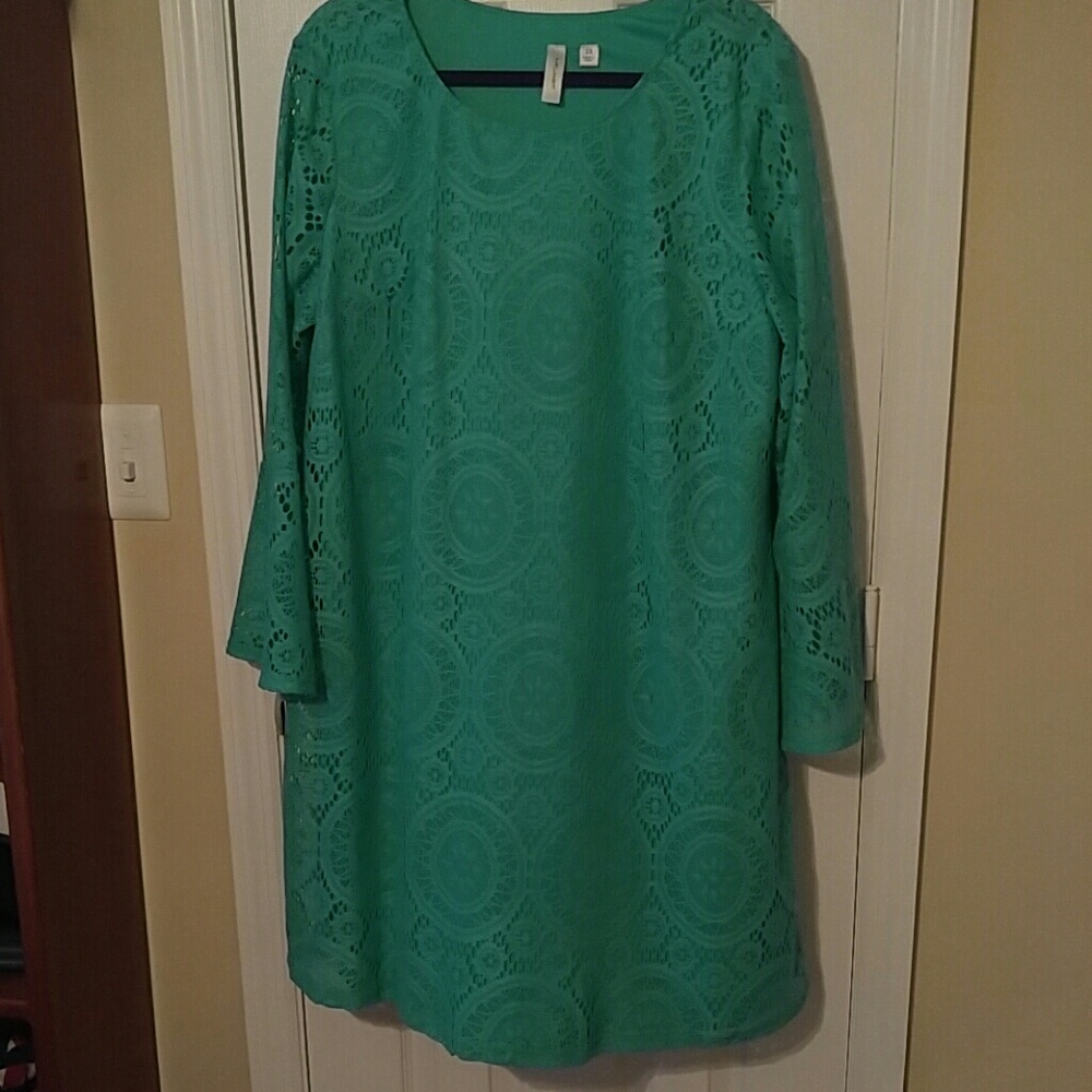 2xl green lace dress