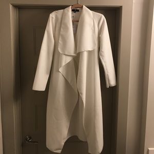 Missguided Ivory Oversized Waterfall Duster Coat