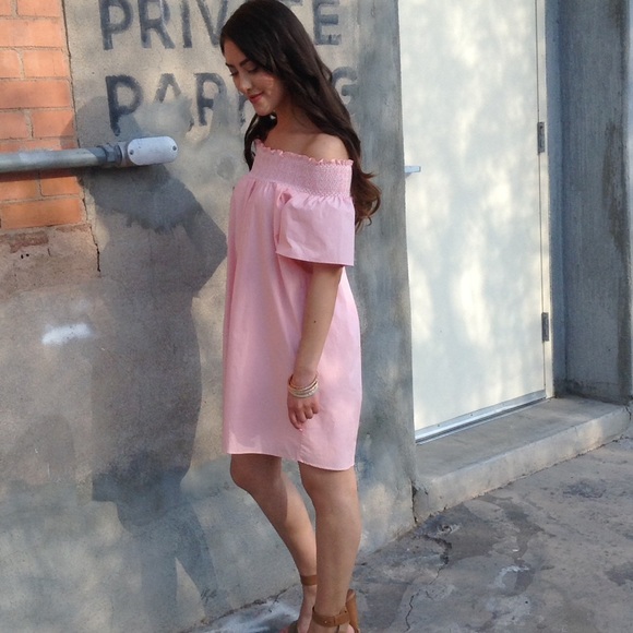 Pink Off The Shoulder Dress-SALE/LAST ONE - Picture 2 of 3