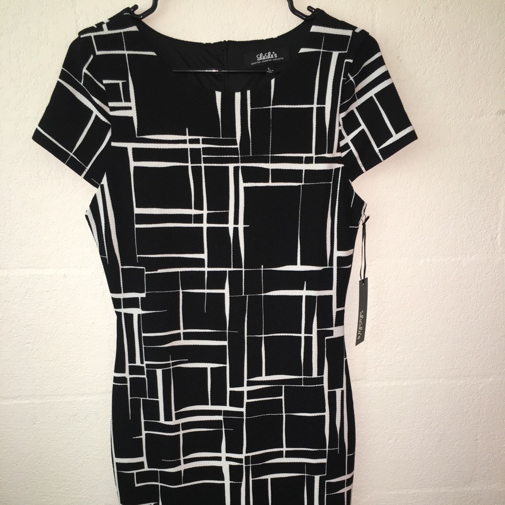 black & white dress