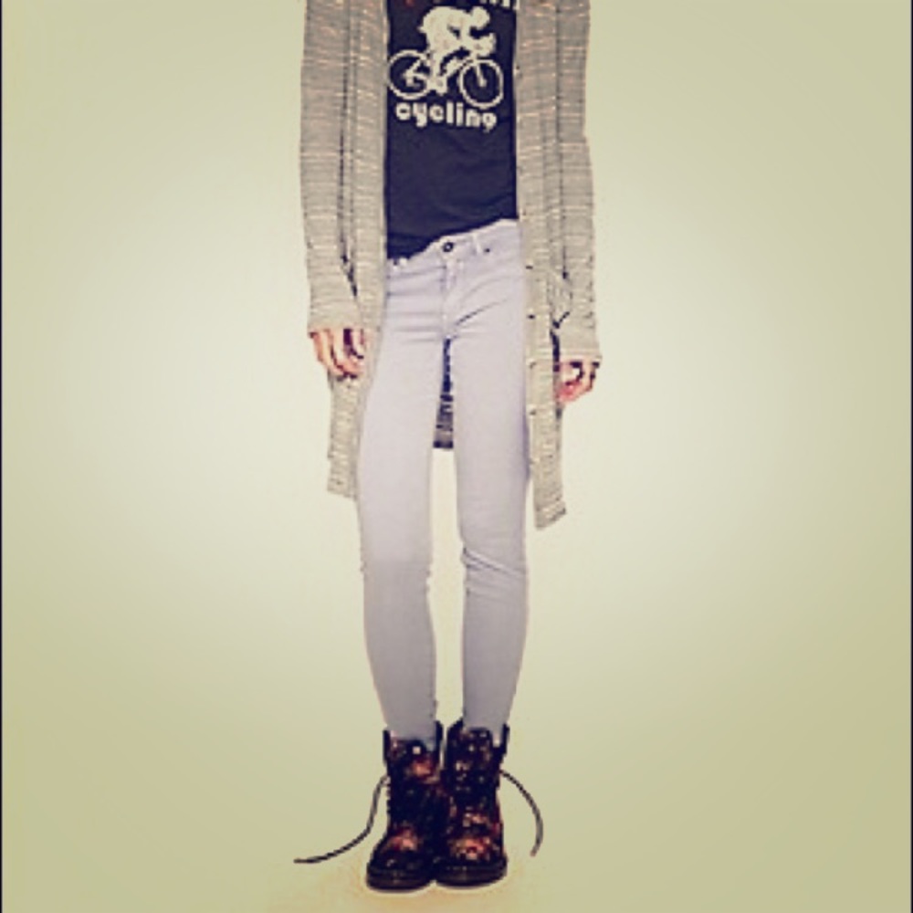 NWOT Free People Pale Lavender Skinny Cropped Jean