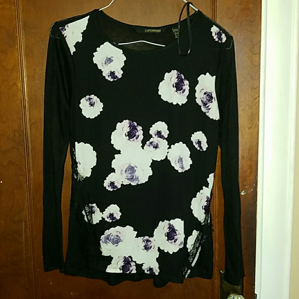 NWOT Kardashian Kollection floral top - Picture 1 of 4