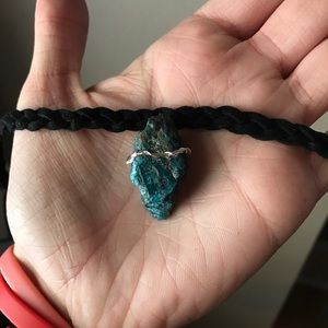 Handmade Blue Apatite braided choker