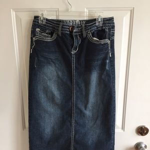 Long denim skirt