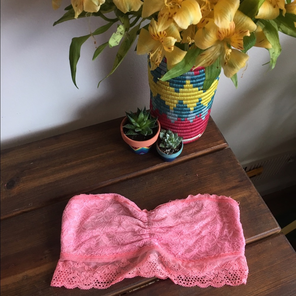Hot pink strapless bandeau, Size S