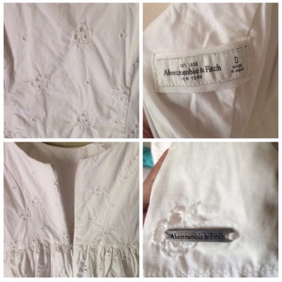 A&F Deep scoop neck sleeveless midi white dress - Picture 7 of 8