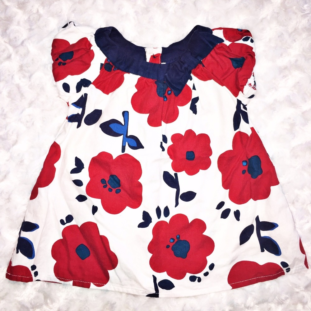 Old Navy White Red Blue Floral Dress w/bloomers