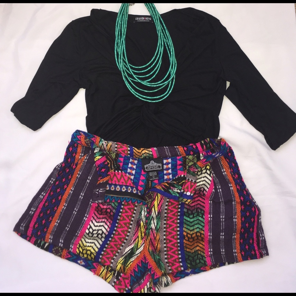Mixed Print Shorts