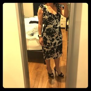 Black and white floral dress