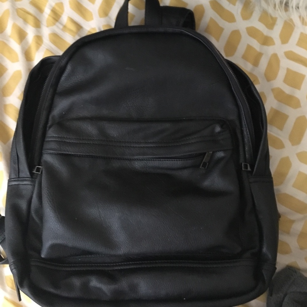 Aldo Black Leather Backpack