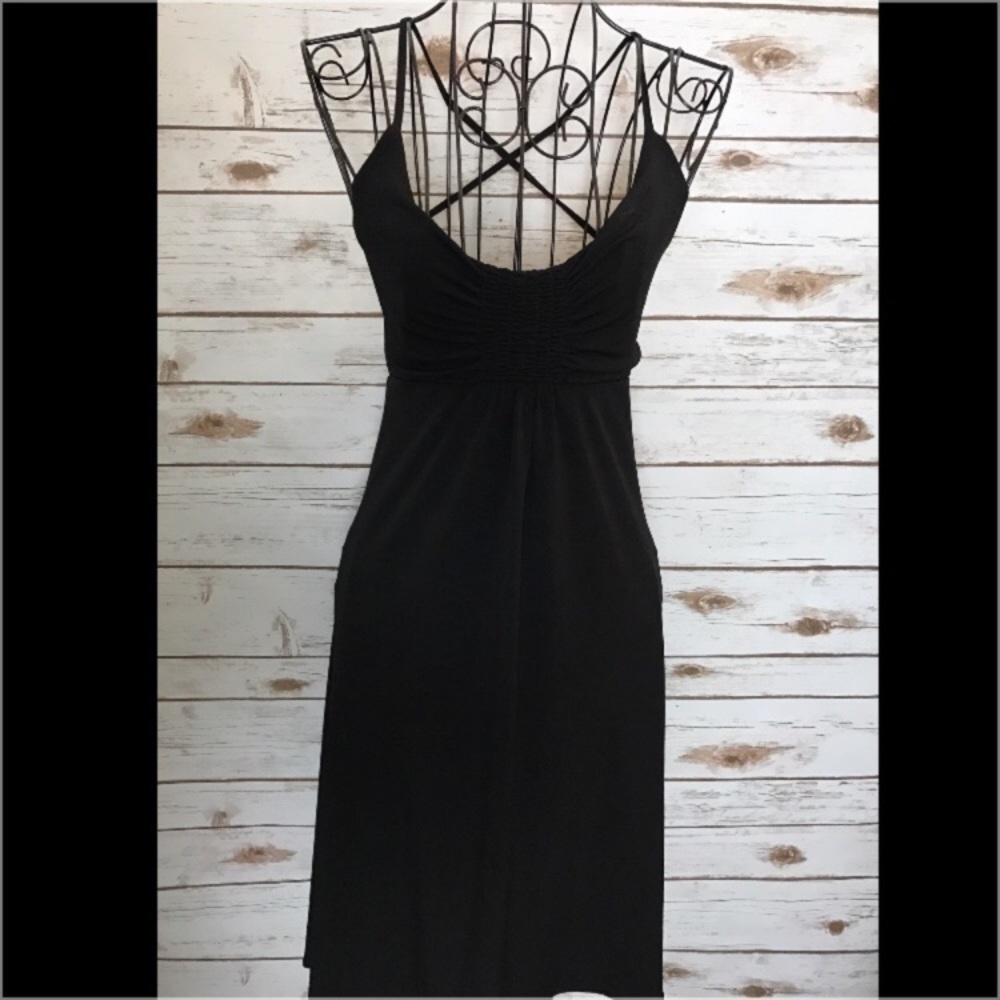 Sexy open back black dress