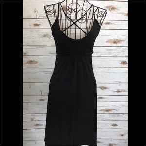 Sexy open back black dress