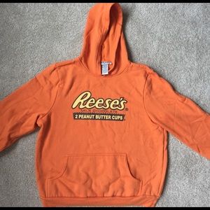Hoodie sweatshirt with Reese's logo on the front.