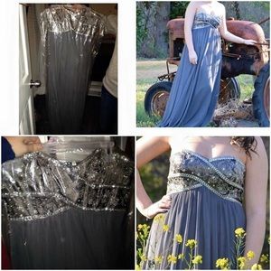 Grey Prom Dress. Size 8