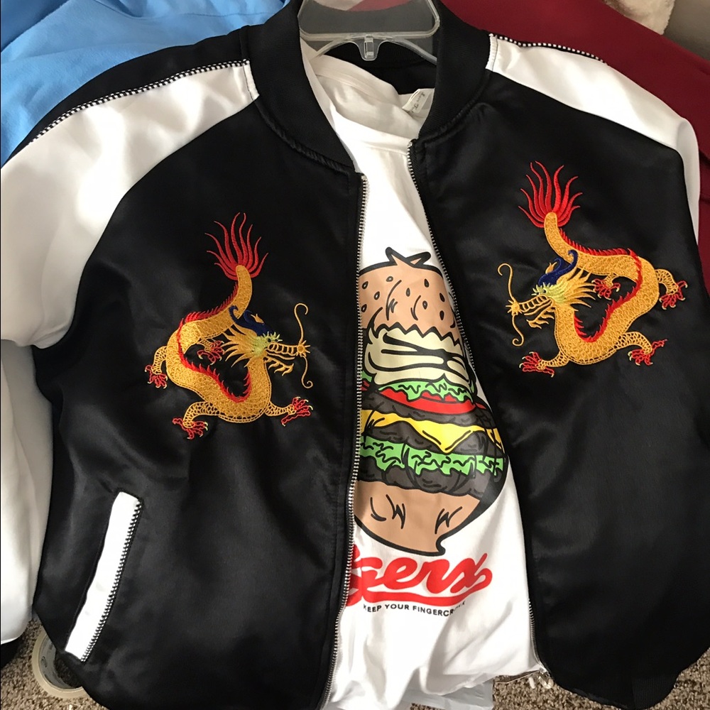 hoodie coat black white