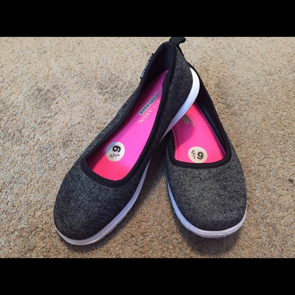 U.S. Polo Assn. Black Tweed Flats Size 6.5