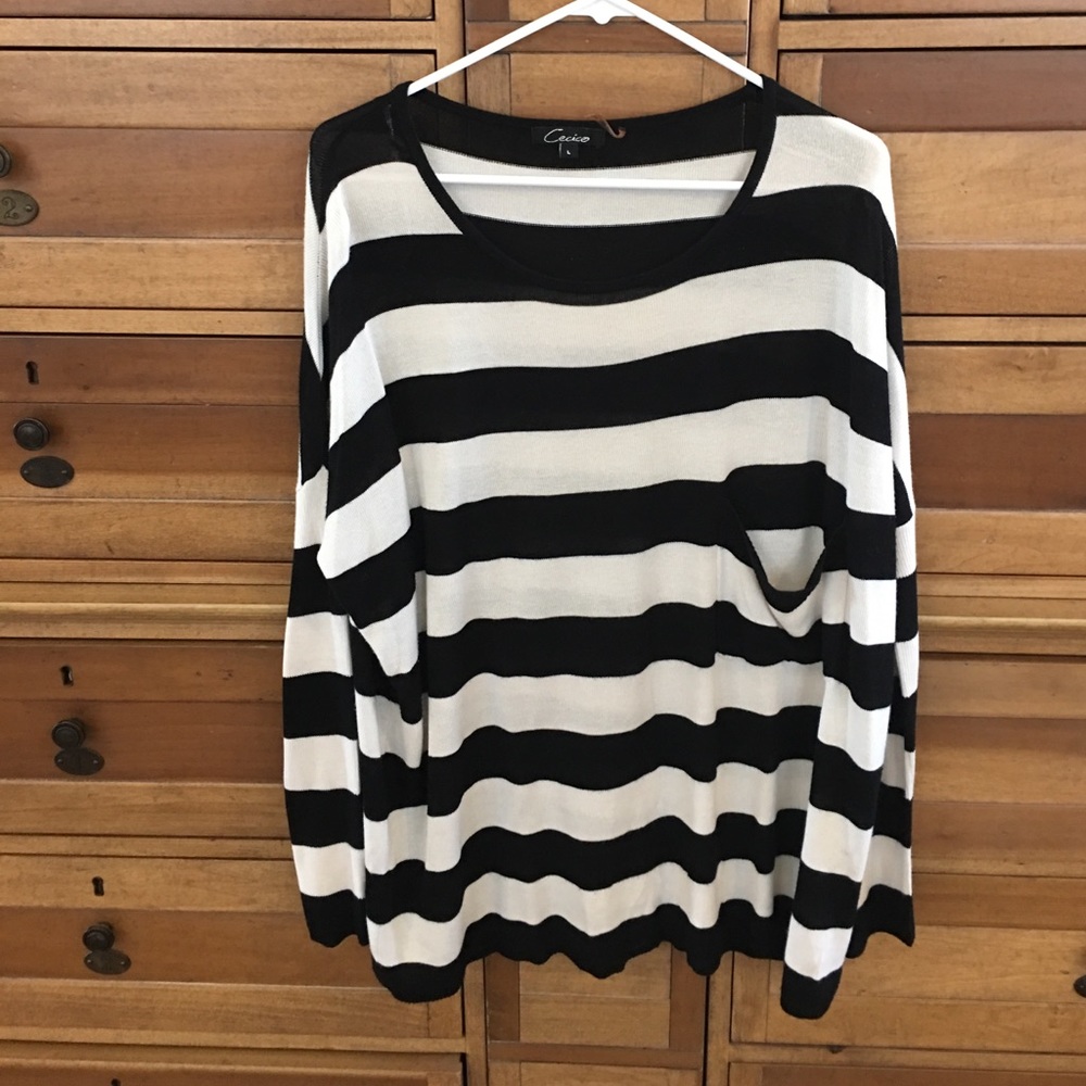Black/Cream long sleeve shirt