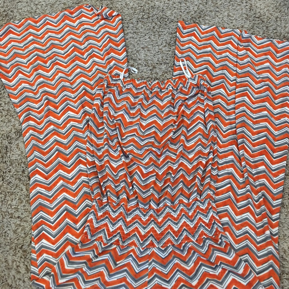 Orange, cream and grey jumpsuit