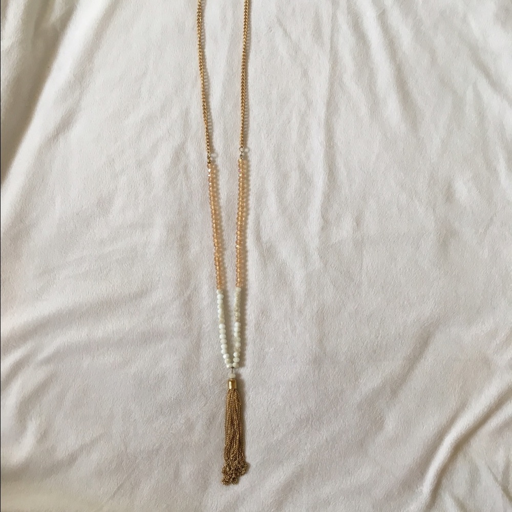 White tassel necklace