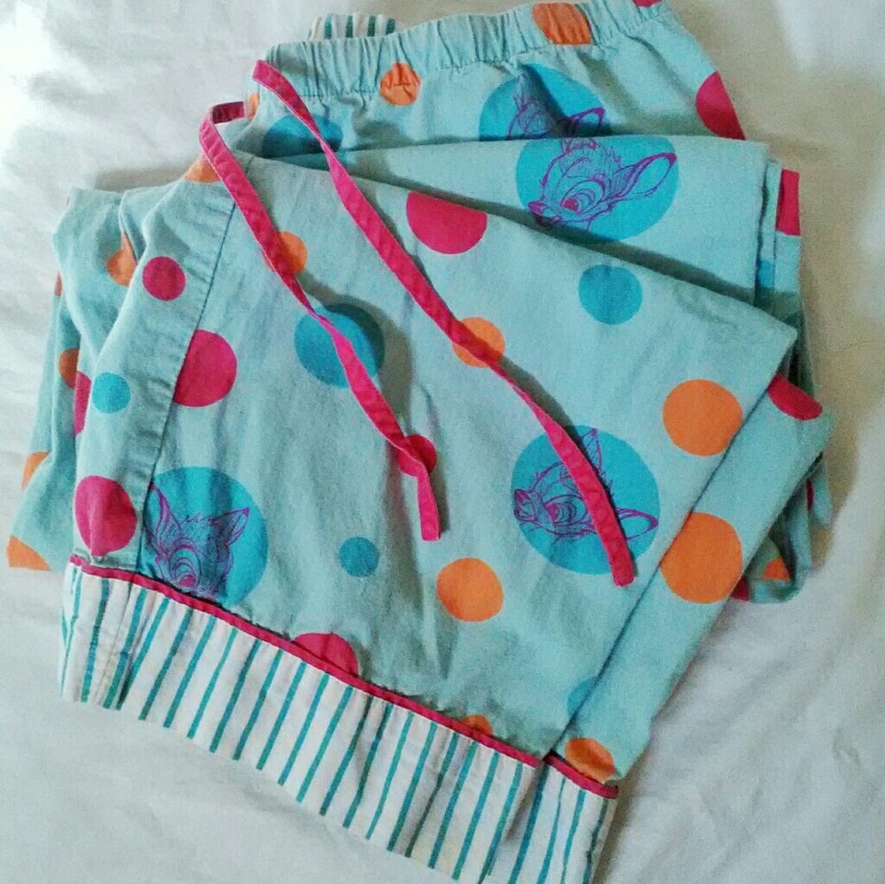 Bambi Disney Vintage 2 Polka Dot Pajama Pants M