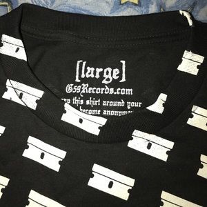 Black all over razor print Tee